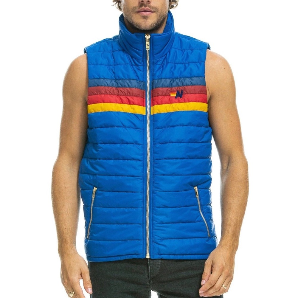 Mens Aviator Nation 4 Stripe Vest XL